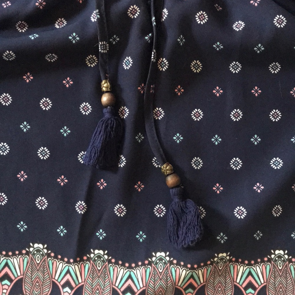 Bohemian Tassel Tie Blouse - Picture 2 of 7